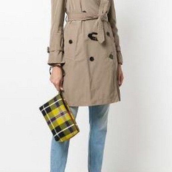 Authentic BURBERRY Tartan Fabric and Leather Clutch/Pouch - Picture 3 of 12